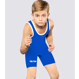 Running Sets Kids Wrestler Tights One-Piece Wrestling Singlet Race