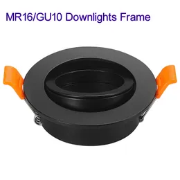 LED Downlights Frame Round Fixture Lighting Accessories Holders Adjustable Cutout 65mm for MR16 GU10 Bulb(Black) crestech