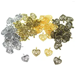 Charms 120 Pieces Heart Pendants For Jewellery Making Accessory Mixed Color