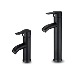 Banyo Lavabo muslukları tek sap banyo havzası muslukları soğuk/ mikser havzası lavabo siyah su mutfak musluğu banyo aksesuarları 230311