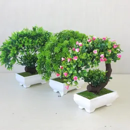 装飾的な花人工植物鉢植え植物緑の小さな木の偽のテーブルガーデンパーティーのための偽のテーブル装飾