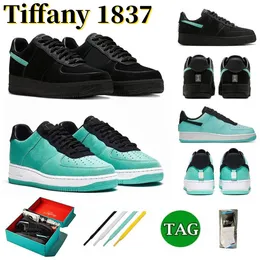 أحذية كرة السلة التي تعمل على تشغيل Tiffany x 1 Low Mens Sneaker Black Blue Multi Color DZ1382-001 Platfor