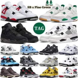 Men Og Women 4 Pine Green Basketball Shoes Outdoor Jumpman 4s Mens Sneakers Military Black Cat White Oreo Infrared Red Thunder Womens Sport Trainers Size 5.5-13