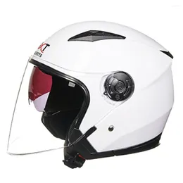オートバイヘルメットバイクヘルメットハーフフェイスダウルバイザーUV保護
