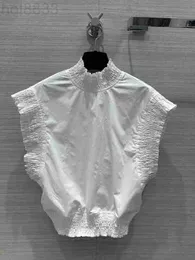 Женские блузкие рубашки дизайнер Милан Уампин 2023 Новый весенний летний бренд белый воротник и тот же стиль женский L3HN
