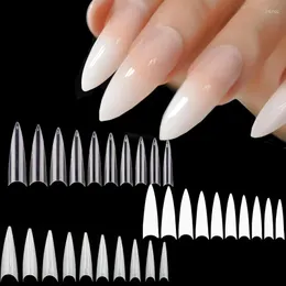 Falso unhas 500pcs/bolsa longa estiletto pontual pontual de capa completa dicas de arte de salão de salão branco/natural/transparente manicure DIY