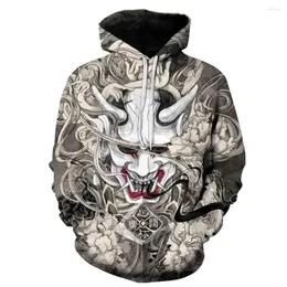 Men's Hoodies Japan Harajuku Devil 3D Printing Hoodie Spring And Autumn Hip Hop Style Erkek Sweatshirt