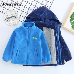 Tench coats Josaywin Autumn Winter Removable Coat Boys Kids Print Vintage Clothes Windproof Jacket Coats Windbreaker 230311