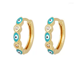 Boucles d'oreilles ZHINI bohême gothique couleur oeil géométrique cercle cerceau pour femmes Simple charmant or boucle d'oreille bijoux de mariage cadeau