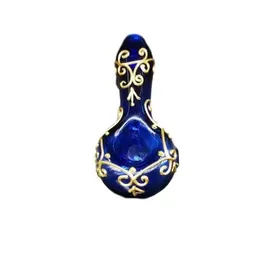 Rauchpfeifen gebeizt Mini-Glaspfeife Modell 4 Zoll Zubehör Shisha Tabaklöffel farbige kleine Hand für Ölbrenner DAB Drop Deliv DHNZG