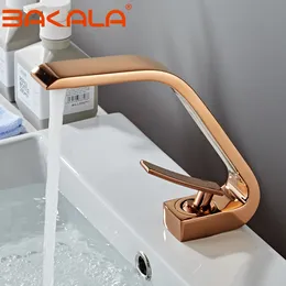 Banyo Lavabo muslukları üst banyo musluk katı pirinç banyo havzası musluk soğuk su miktarı lavabo tek saplı güverte monte fırçalı gold musluk 230311