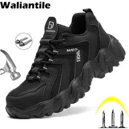 Отсуть обувь Waliantile Est Steel Toe Boots Безопасность для мужчин женщин в прокол.