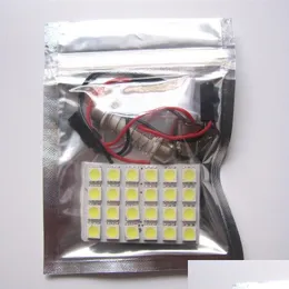 Dekorativa lampor LED -ljus T10 BA9S FESTOON 5050CHIP 24SMD 12V Vit färgpanelpanel Kupol tak släpp leverans 2022 M DHDQR