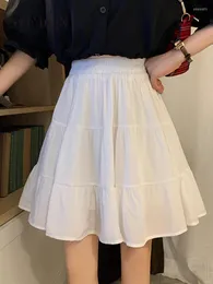 Kjolar beiyingni kawaii y2k mini kvinnor blommor tryck sommar koreansk mode preppy a-line kjol flickor lösa hög midja faldas jupe