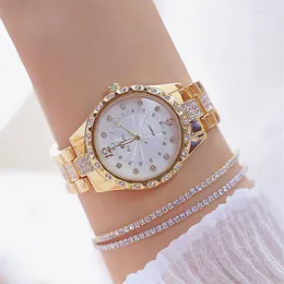 손목 시계 Neue Full Diamant Frauen uhr Kristall Damen armband handgelenk uhren quarz fur 152935WristWatches moun22