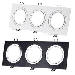 Argento spazzolato doppio attacco per accessori per illuminazione Portalampada MR16/GU10 Portalampada Portalampada Spot Portalampada Light Cup Face ring Portalampada da incasso Disegni crestech