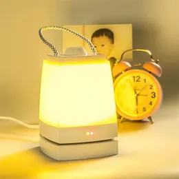 Led Night Lights Bedside Kids Portable USB Rechargeable Lantern Baby Nursery Lamp Dimmer Base Lamp Auto Off Timer Warm Light233t