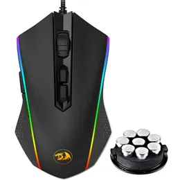 N M710 Gaming Mouse Högprecisionsprogrammerbar RGB Backlight-lägen Stämningsvikter 10000 DPI För PC-bärbar datormusspelare