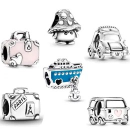 S925 Sterling Silver Shipwreck Handbox Electric Car Charm är lämplig för Pandora -armband DIY Fashion Jewelry Gratis frakt