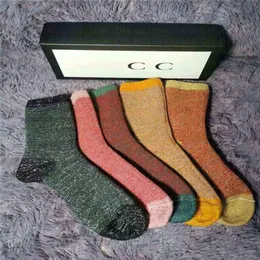 Sport Socks Fashion Mens and Womens para 2021 Four Seasons Algodón puro Tobillo Diseñador de calcetines cortos Transpirables al aire libre 5 Color193c