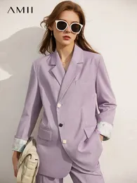 Ternos femininos Blazers amii minimalismo primavera blazers feminino jaqueta de terno escritório lapela blazer calças soltas vendidas separadamente roupas femininas 12140122 230311