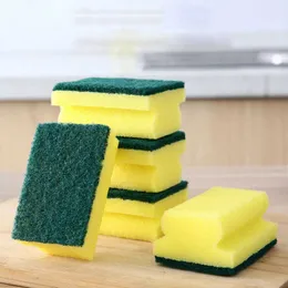 Sponges Scouring Pads Dishwashing Scouring Pad Sponge Scrubber Goods For Cleaning Home Utensils Cookware Wash Up New Kitchen Small Items Sink Scourer R230309