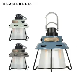 Taschenlampen Taschenlampen Blackdeer Tragbare Campingleuchten wieder aufladbare LED -Leuchten Trekking -Laterne -Notfall -Glühbirne Hochleistungszelte Beleuchtung 4 Modenlampe 230310