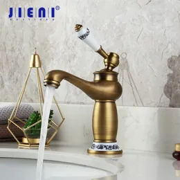 Banyo lavabo muslukları jieni ru antika pirinç musluk akışı musluk musluk banyo havzası lavabo musluk katı pirinç soğuk su mikslik vanity lavabo 230311