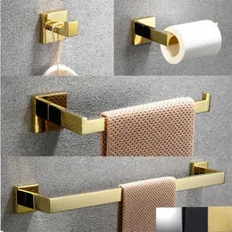 Acessório de banho Conjunto de túnio de hardware de banheiro polonês de banho Gajal de toalhas de toalhas de toalha anel de papel de papel de papel de papel de papel Decor201y