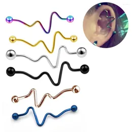 Orecchini a bottone 1PCS Acciaio inossidabile Twist Ear Piercing Bilancieri Anello ombelico a spirale Orecchino lungo