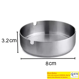 Customizable Internet Cafes Bar Round Ashtrays Stainless Steel Thicken Hotel Restaurant Durable Ashtray Promotion