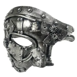 Party Masks Mechanical Gear Steampunk Phantom Masquerade Cosplay Mask Half Face Costume Halloween Christmas Props Adult Anime Masque 230310