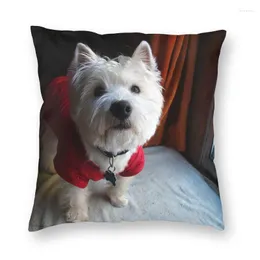 Kudde tryckmönster Kast Hem Dekorativ Square West Highland White Terrier Cover 45x45cm Pillowcover