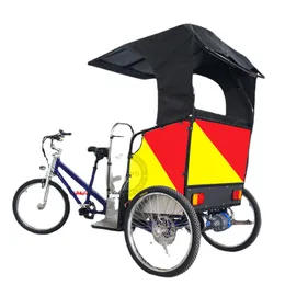 500W elektrische sightseeing fietsen drie wielen motorfiets riksja riksja pedicab voor 2 passagiers street taxiriets