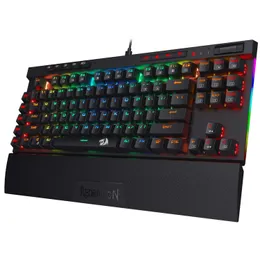 n K587-PRO 87 Keys Compact Optical Blue Switches RGB TKL Mechanical Gaming Keyboard Detachable Wrist Rest For Game Laptop