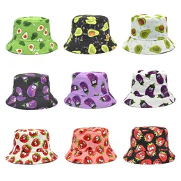 Chapéus de aba larga Primavera e verão New Fruit Print Fisherman Hat Hat Hats Feminina Chapéus Take ao ar livre Sombra lazer Panamá Bob Cap Gorras P230311