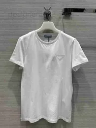 T-shirt da donna Designer Milan Runway Top 2023 Nuova primavera estate O Collo manica corta Stampa Tees Marca Stesso stile KPLQ