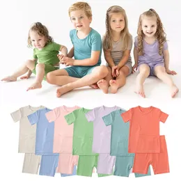 Conjuntos de ropa Ropa para niños Fibra de bambú Bebé Niño Niña Camiseta Pantalones cortos Verano Algodón Niños Chándal Niños 230310