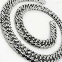 Ketten 12mm 14mm Modetrendy 316L Edelstahl Miami Cuban Curb Link Basic Heavy Chain Halskette für männliche Luxus Männer Schmuck
