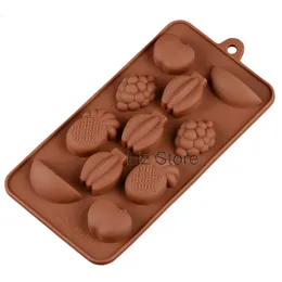 실리콘 초콜릿 케이크 곰팡이 파인애플 바나나 포도 포도 모양 Diy Mold Candy Pudding Ice Cube Mold Food Grade 부엌 베이킹 도구 Th0874
