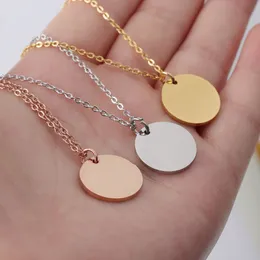 Jewelry Fnixtar 20Pcs 45cm Stainless Steel Mirror Polish Necklace PVD Plating Round Disc Pendant Neckalce For Women's Fashion 230311