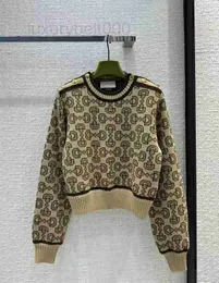 Kadın Örgü Tees Designer 2023 Yeni Bahar Sonbahar O Boyun Uzun Kollu Yüksek Uçlu Jacquard Pullovers kazak o9fs