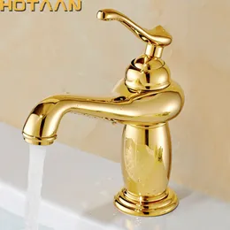 Смесители раковины ванной комнаты прибытие ванная комната золотой бассейн смеситель золотой конец латунный кран с керамическим турниром Para Banheiro 230311