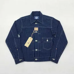 남성용 재킷 Bob Wabash Dong Indigo Stripes 506xx 1st Denim Jacket Selvedge Jean Workwear