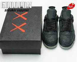 J4S OG 2021 الإصدار أعلى جودة أسود X Jumpman 4 أحذية كرة السلة Suede 4S Fashion Shoe Mens 930155-001