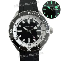 Ceramiczna ramka Luminous męski zegarek mechanizm automatyczny szafirowe szkło gumowy pasek czarny 42MM składany zegarek na rękę z klamrą