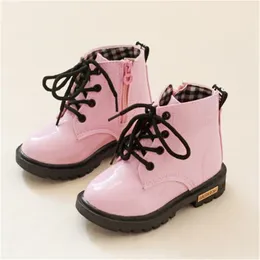 Autumn Winter Children Martin Boot Patent Leather Boy Girls Snow Boots Toddler Baby Non-Slip Sneakers Barn Athletic Shoes