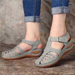 Sandals Women Summer Anti Slip Round Shoes Plus Size High Heels For Wedges Chaussure Femme Casual Gladiator Sandalen Dames