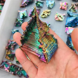 Decorative Figurines Natural Crystalline Mineral Bismuth Ore Crystal Metal