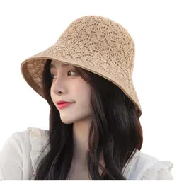 HBP Сплошная широкая края Brim Basin Cap Women Work Sun Visor Holiday Cool Bucket Seaside Beath Hat Tide Summer Fisherman Hats P230311